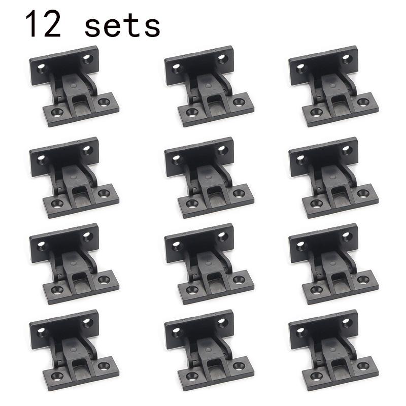 TEMU 12 Sets Black Plastic Push- Fixing Pieces, Furniture, Cabinet And Wardrobe Board Quick Connectors, , Furniture Assembly, Fashionable Appearance, Durable Plastic