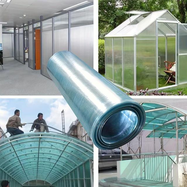 TEMU UV-beständige Polycarbonat-Dachplatte 19.6" x 398.8" - Wärmeisolierende Transparente Folie für Gewächshäuser, Gartenbau, Landwirtschaft & Bauwesen