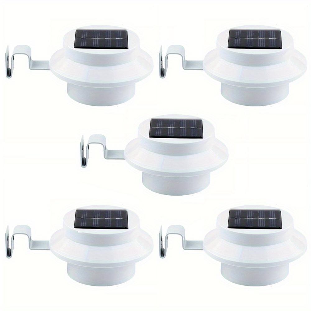 TEMU 5/10x Solar Gutter Light - 3 Led Bulbs, Warm White Outdoor Led Fence Light For Railings, Exterior Walls, Decks, Gardens, , Backyards, , Patio Lighting, No Drilling Required