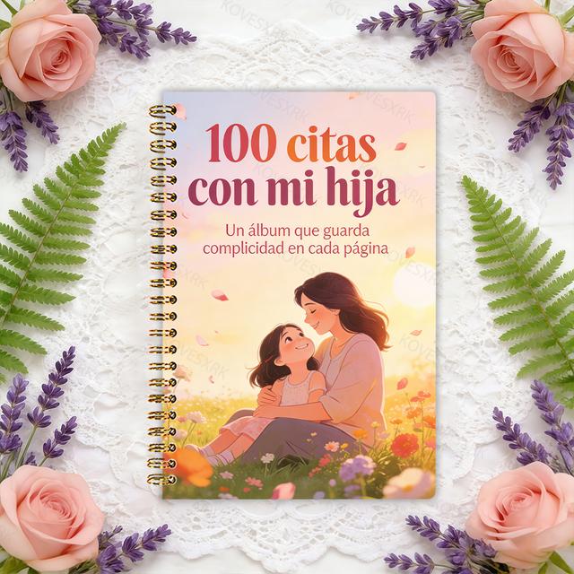TEMU 100 Mother-daughter Date Notepad, 100 Date Planner, Spanish Edition, 5.5x8.3 Inches, Designed For Mother-daughter Bonding Time, Record , /birthday/holiday Gift