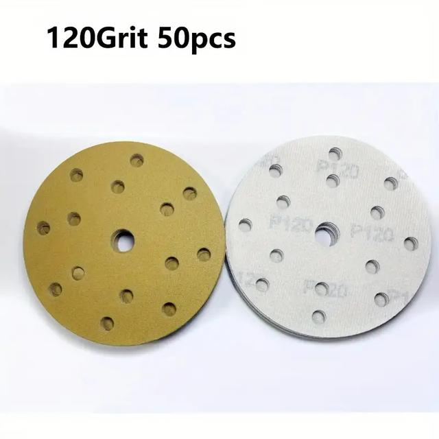 TEMU 150mm Sanding Wheel, Hook 60/80/120/180/400 Grit 15 Hole 6 Inch Round Sanding Suitable For Random Orbital Sander Pads And All Vibration Tools, Sanding Discs For Angle Grinder