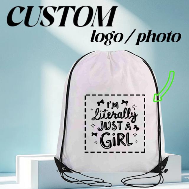 TEMU Anpassbare 5/15/20 Stück DIY Foto-Druck Zugbeutel, Einfarbige Muster Casual Rucksäcke, Mehrfarbige Weiche Hülle, Funktionale , Maschinenwaschbar, Zugverschluss, Geeignet für Sport Alltagsgebrauch