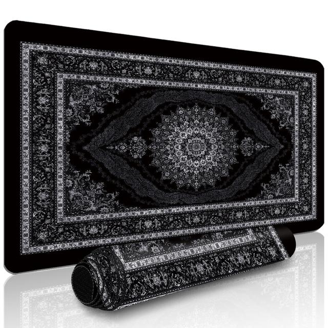 TEMU 1 шт. Довгий ігровий килимок для миші різних розмірів та килимок для ноутбука - темний перський з дизайном