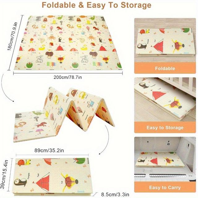 TEMU Trintion Foldable Camping Mat - Extra Large Foam Outdoor Mat, Soft Portable Floor Play Mat , Easy To Clean