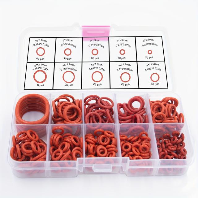 TEMU 351pcs -ring Seals, Oil-resistant And Heat-resistant Round Rubber Assortment Kit For Automotive, Water Pipes, And Faucets, Includes 10 Different Sizes Of Gasket Rings