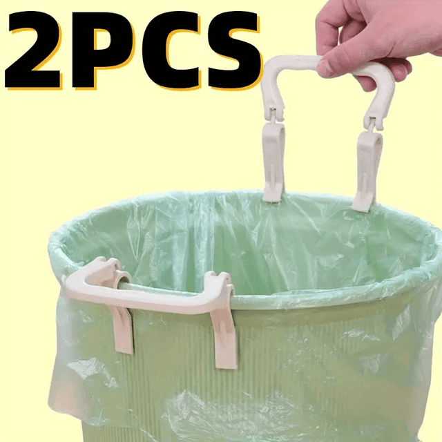 TEMU Set Of 2 Durable Non-slip Trash Clips - , Space-saving Design, Suitable For Kitchen And , Trash Holder