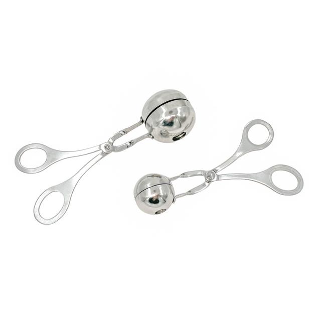TEMU 2pcs Stainless Steel Meatball Maker, Food Supply Equipment And Supplies Tongs Machine For Homemade Fish Balls & More – Perfect Gift Idea (graduation Season/christmas)