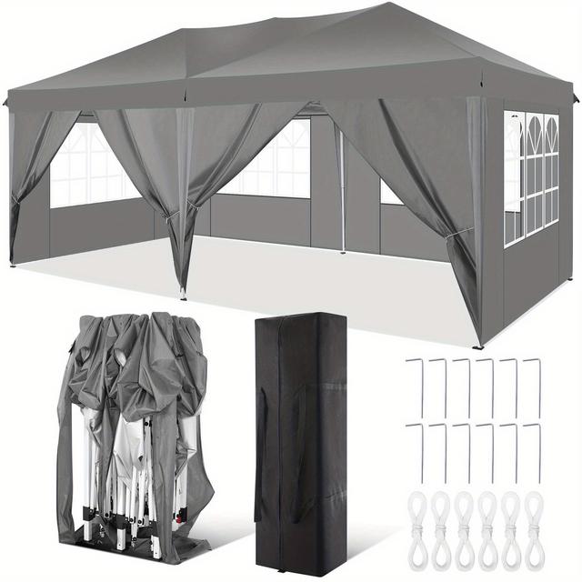 TEMU Pop-up Canopy Tent 3x6m With 6 Removable & Carry Bag, Upf50+ Commercial Outdoor Gazebo Party Tent, Portable Canopy Tents For Parties
