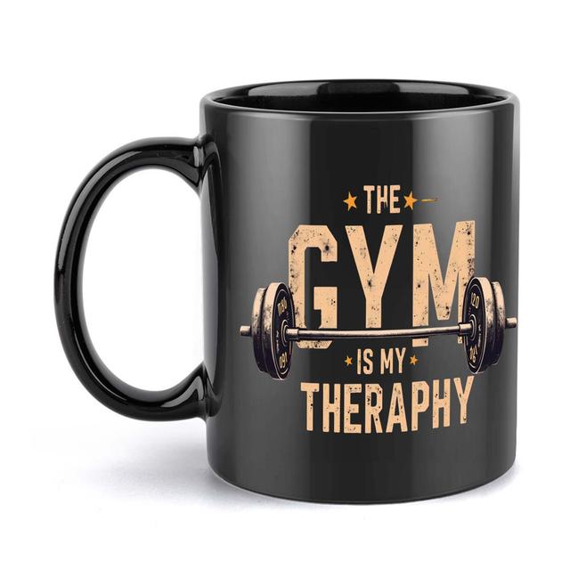 TEMU 1pc Barbell Ceramic Coffee Mug With Barbell-themed Ceramic Cup - Hand Wash Only, & For Coffee, Tea, Hot Beverages - Ideal Gift For Gym Lovers, Fitness , Use - Multi- Ceramic Mug Suitable For All