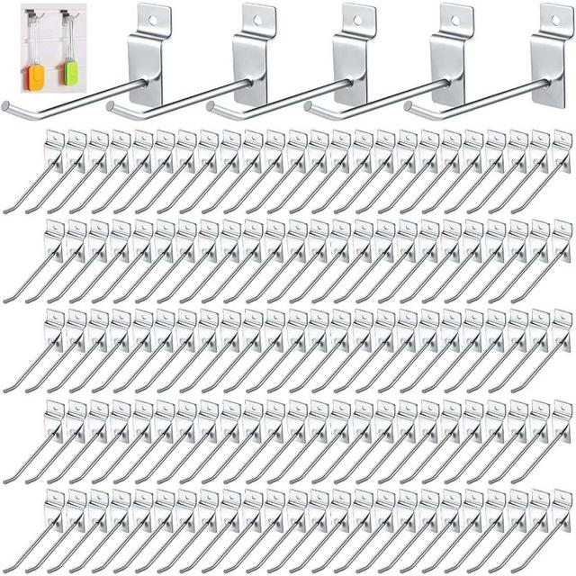TEMU 100pcs Display Hooks Slat Wall Hook 10cm Pegboard Slatwall Hooks Tool Wall Hook Panel Wall Hanger Slat Walls Metal Hook For Garage Retail Store