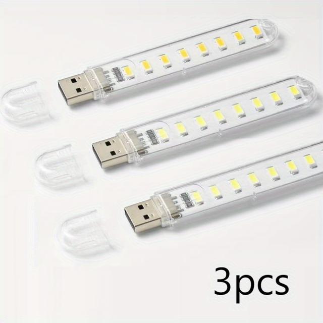 TEMU 3pcs Usb Camping Lantern Usb Night Light, Led Mini Bulb, Plug-in Night Light With 3/ 8/ 24 Lamp Beads For Bathroom Bedroom Reading Sleeping Camping