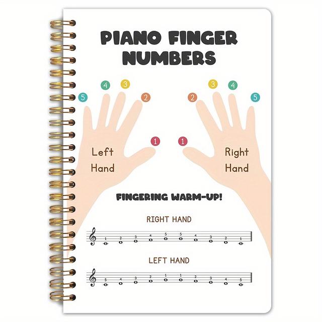 TEMU สมุดโน้ตเกลียวปกศิลปะทฤษฎีดนตรีเปียโน 1 ชิ้น ขนาด 5.5x8.3 นิ้ว 50 หน้าสองด้าน เหมาะสำหรับการเรียนโน้ตและไดอารี่ประจำวัน ของขวัญสำหรับผู้ที่ชื่นชอบดนตรี การเย็บที่ทนทาน