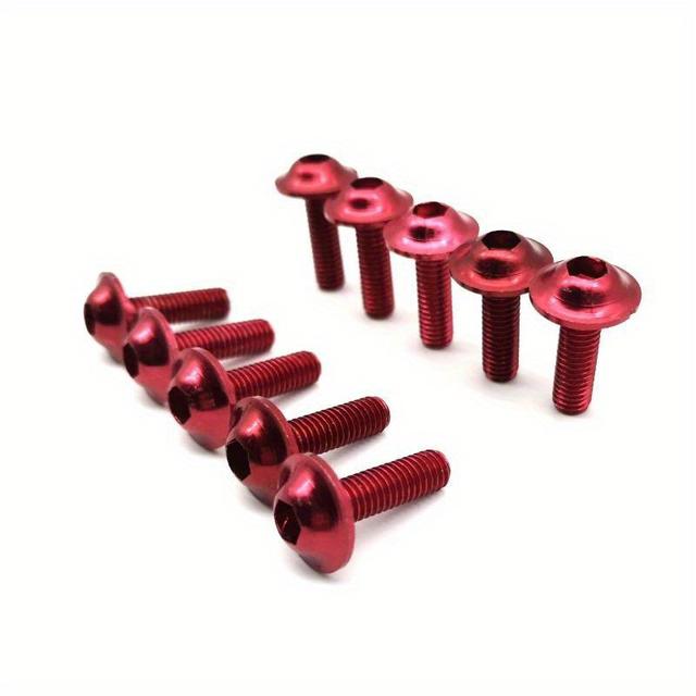 TEMU Set Of 10 Universal Aluminum Alloy Motorcycle Windscreen Bolts - M5 X 15 Mm Screw Kit, Suitable For Vehicles (atvs)