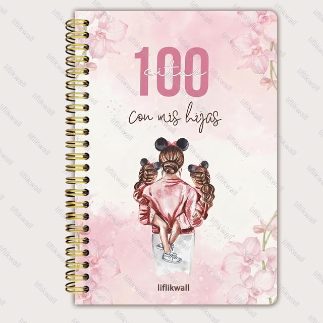 TEMU Libro de registro de citas madre-hija de 100 días | Regalo , 5.5X8.3 pulgadas, página de planificador, material de papel de Liflikwall