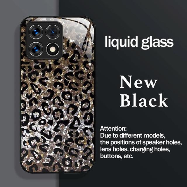 TEMU A Stylish Phone Case With A Leopard , Made Of High-quality Tempered Glass, Compatible With Various Honor Models Including X6b 4g, Play Series, V30 Pro, And More.