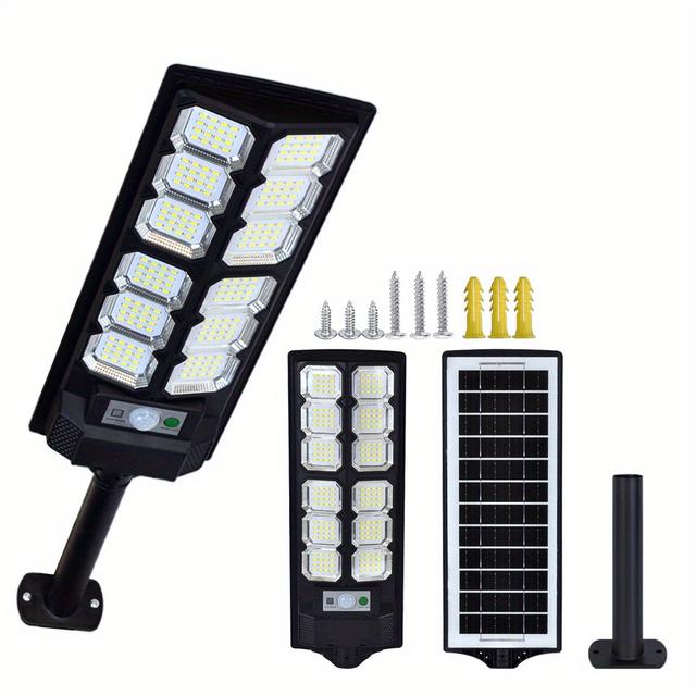 TEMU Solar-powered Floodlight, Solar Street Light - Large Capacity Lithium Battery, Adjustable Led Light For Garage, Garden, Pathway, And Outdoor Use, Outdoor Lighting