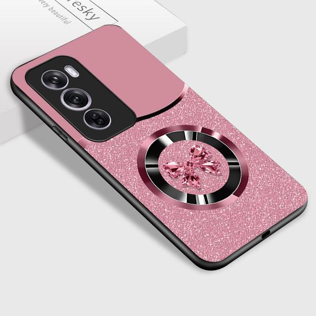TEMU Funda para Teléfono - Cubierta Trasera de Vidrio Rosa de Lujo con Diseño de para Realme C71 4G