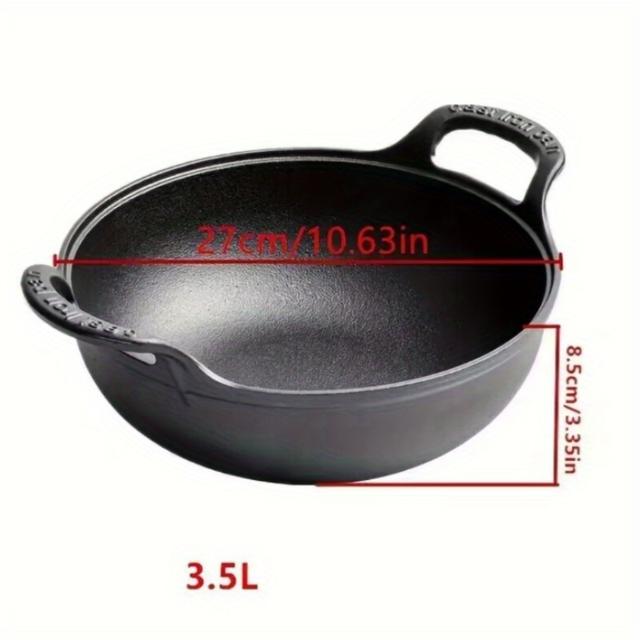 TEMU 6 Specifications Are Optional, Thickened Cast Iron Pot With Double Ears Stew Pot Old-fashioned Induction Cooker Universal Iron Pot Household Wok