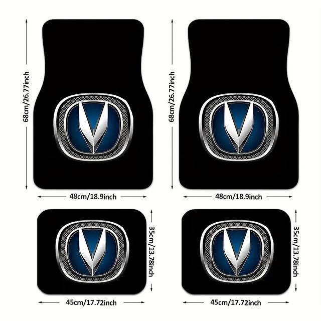 TEMU طقم دواسات أرضية للسيارة فضية C-، تصميم مناسب لجميع المركبات بما في ذلك السيارات والشاحنات وسيارات الدفع الرباعي، 4 قطع