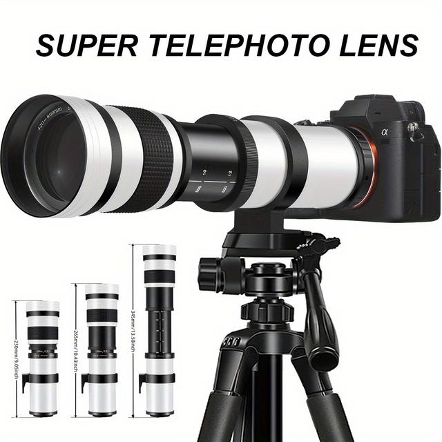TEMU DINGETU EF対応 420-800mm F/8.3-16テレフォトズームレンズ 手動フォーカス アダプター付属 EF対応 多くのモデル互換 光学ズーム 67mmフィルター径 スポーツ撮影 | おしゃれなレンズデザイン | 耐久性のあるレンズボディ, 野生動物写真,長距離射撃,な外観,なデザイン,高品質な光学系,プロの写真家,バードウォッチャー