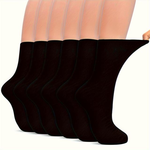 TEMU 6 Pairs Of Diabetic Socks, Loose And Elastic, Unisex, , Senior Socks, Moisture-wicking And Breathable, Perfect Gift