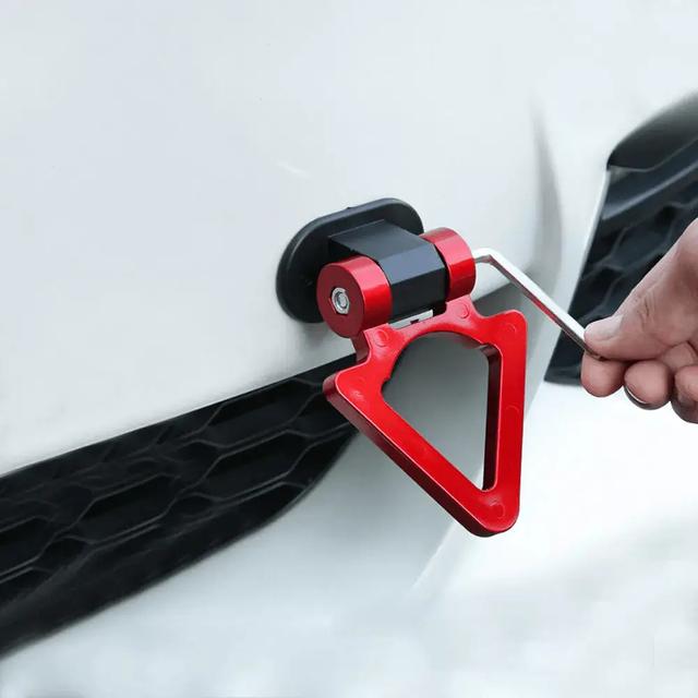 TEMU 1pc, Universal Car& Suv Tow Hook, , Triangle , Durable Pc Material, Auto Accessories, Fits Vehicle Models, External Mudguard Clamp