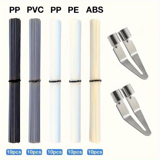 TEMU 52pcs Plastic Welding Tool Kit, Abs Pp Pvc Pe Plastic Welding Rods, Soldering Iron Tips, Car Bumper Repair Tools, Plastic Welding Gun Accessories, Car Body/kayak Repair Welding Materials