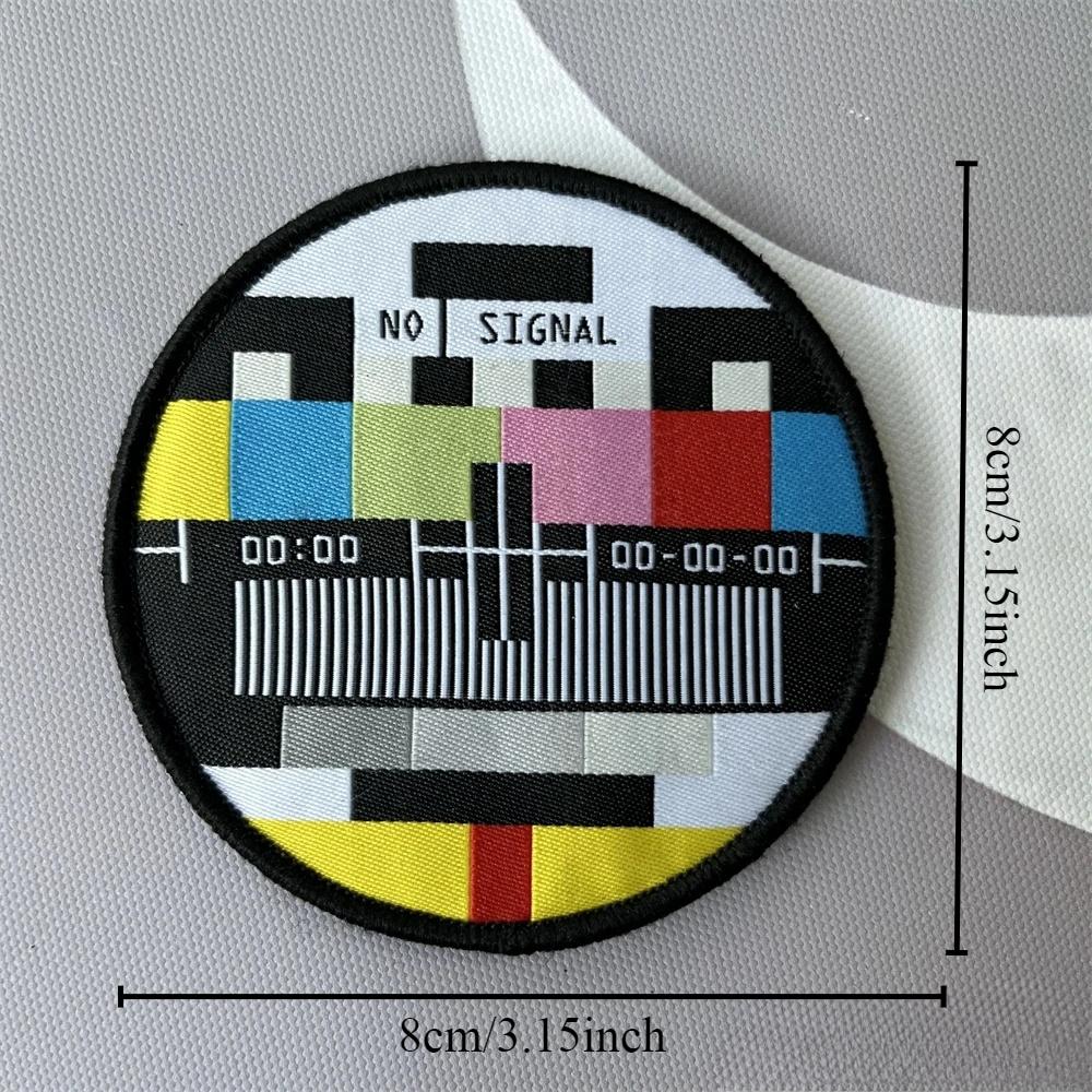 TEMU Tv Channels Weaving Label Patches Emblem Backpack Hook And Loop Sticker