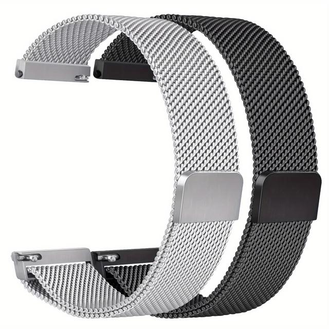 TEMU [Correa de Reloj de Metal Magnético] 2 piezas Correa de Reloj 16mm 18mm 20mm 22mm para 4 4s 5 6 Correa para for Samsung, para Huawei, para Xiaomi, para Smartwatch correas de rápida