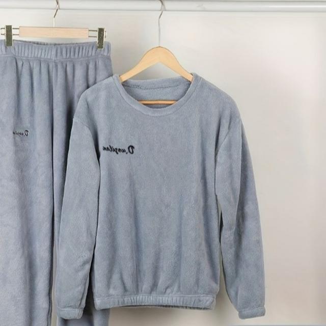 TEMU オールサイズ対応カップル用パジャマセット - 彼と彼女のレタープリント全身スリープウェア、名前/付き（自分の文字を追加） - 女性と男性のための冬の暖かさ、快適なマッチングアウトフィット