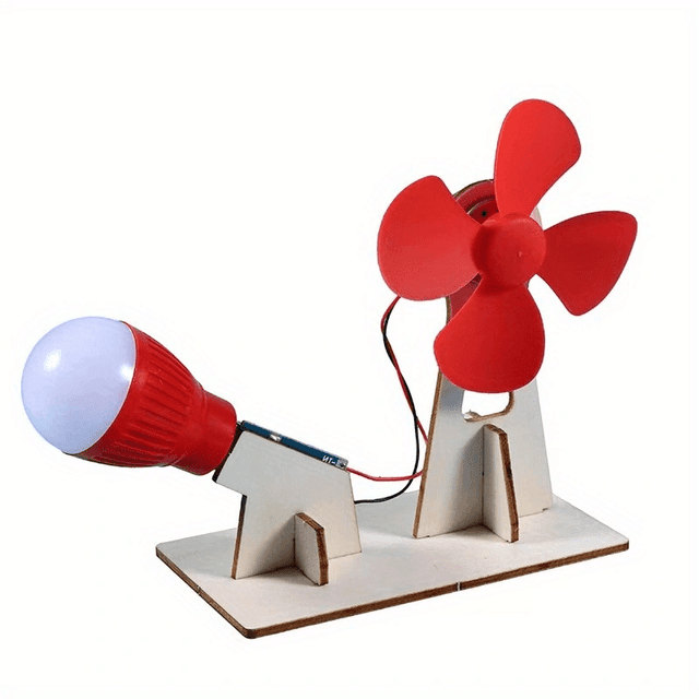 TEMU Drewniany zestaw fizyczny do modelu turbiny wiatrowej, zaprojektowany edukacyjna zabawka STEM