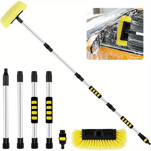 TEMU Long Handle Truck Wash Brush With Soft Bristles, Suitable For Cars, Trucks, Boats, Rvs, House Exteriors, Decks, And Camper Cleaning – The Perfect Father's Day Gift