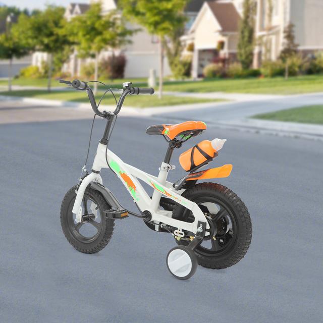 TEMU Vélo de 12 Pouces avec Stabilisateurs, Panier , Hauteur Réglable, pour Entraînement et Balade en Extérieur