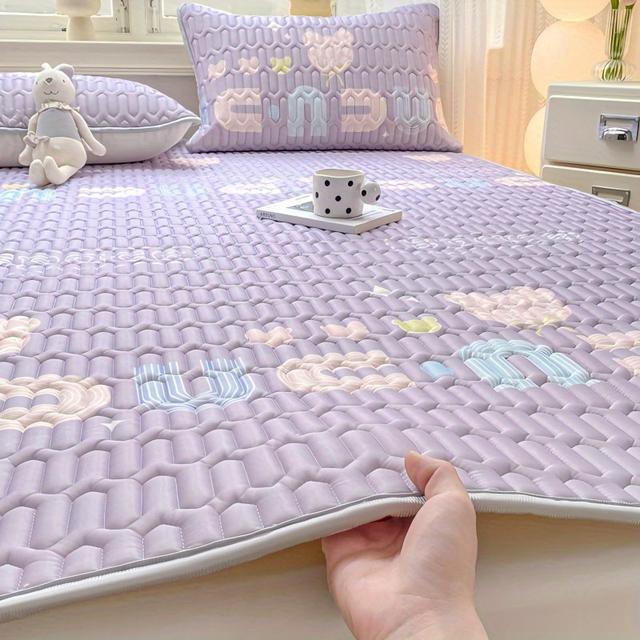 TEMU 1枚 キャラクタープリン、クールで柔らかく通気性のあるラテック、折りたたみ式・携帯用、洗濯機対応クッション、夏用、寝室・アパート・ホームステイ向け