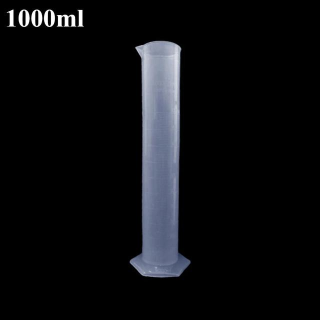 TEMU 1pc 50ml/100ml/250ml/1000ml Transparent Plastic Measuring Cylinders With Graduations, Laboratory Testing Tubes