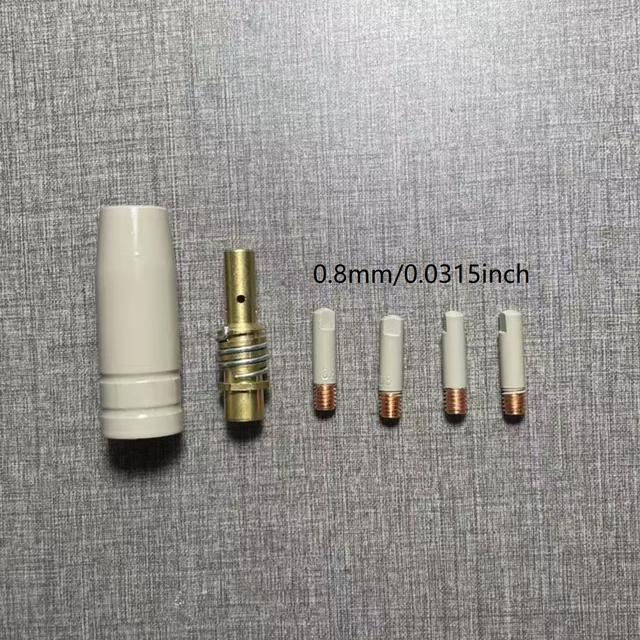 TEMU 6 szt. Zestaw 15AK Powlekanych Wkładów, Osłon Dysz i Złączek, 0,8/1,0/1,2 mm Profesjonalny Zestaw Zamienny do Stabilnej Spawalniczej Wydajności – Akcesoria do Palnika MIG / Mag Arc