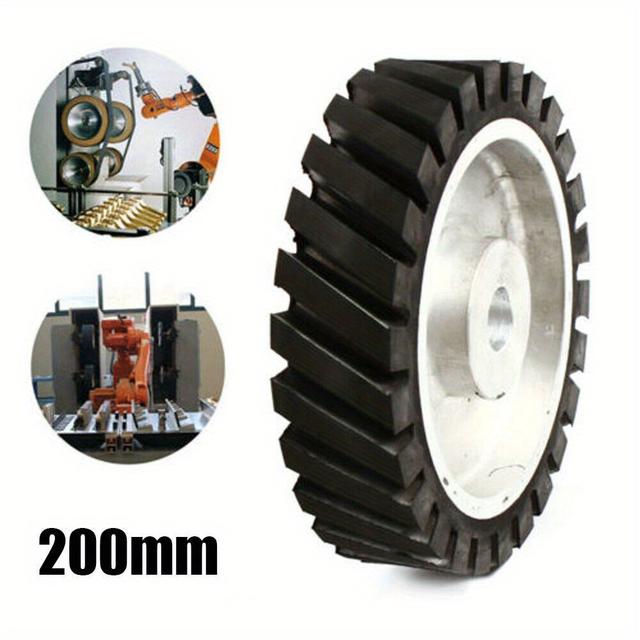 TEMU Oukaning 20cm Industrial Rubber Roller Wheel, , Non-electric, & Smooth, For , Grinders, With Universal Contact Wheel For Polishing, Buffing & Sanding Tools