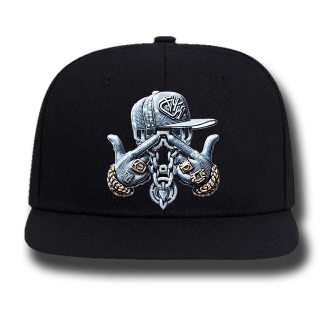 TEMU Adjustable Unisex Snapback Cap Featuring A Hip Hop Rapper Logo, Suitable For Basketball, Fishing, And Streetwear, Available For Wholesale As A Gift