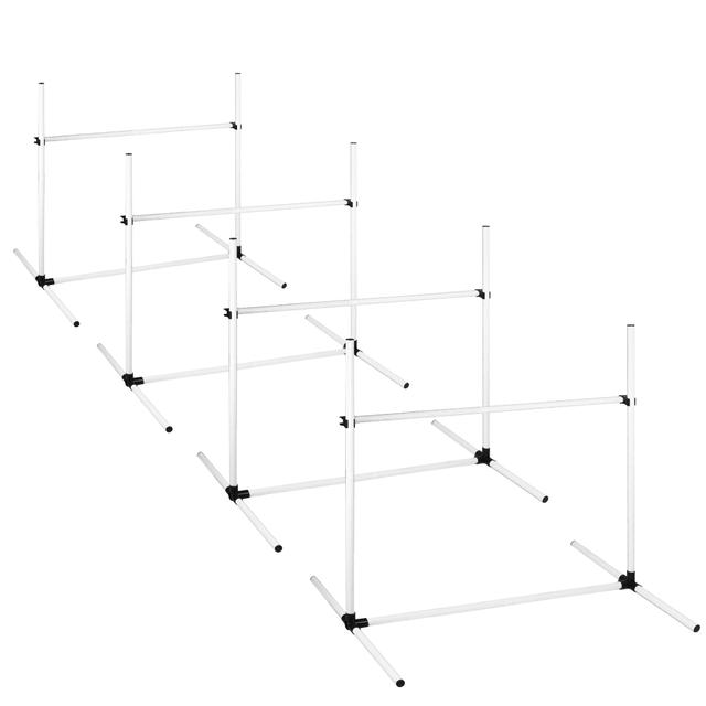 TEMU Hundesprungstrecken-Set mit 4 verstellbaren Hindernissen und Slalomstangen, komplett mit Tragetasche, ideal für professionelle Hundeausbildung und den Heimgebrauch, Abmessungen 104x70x101 cm