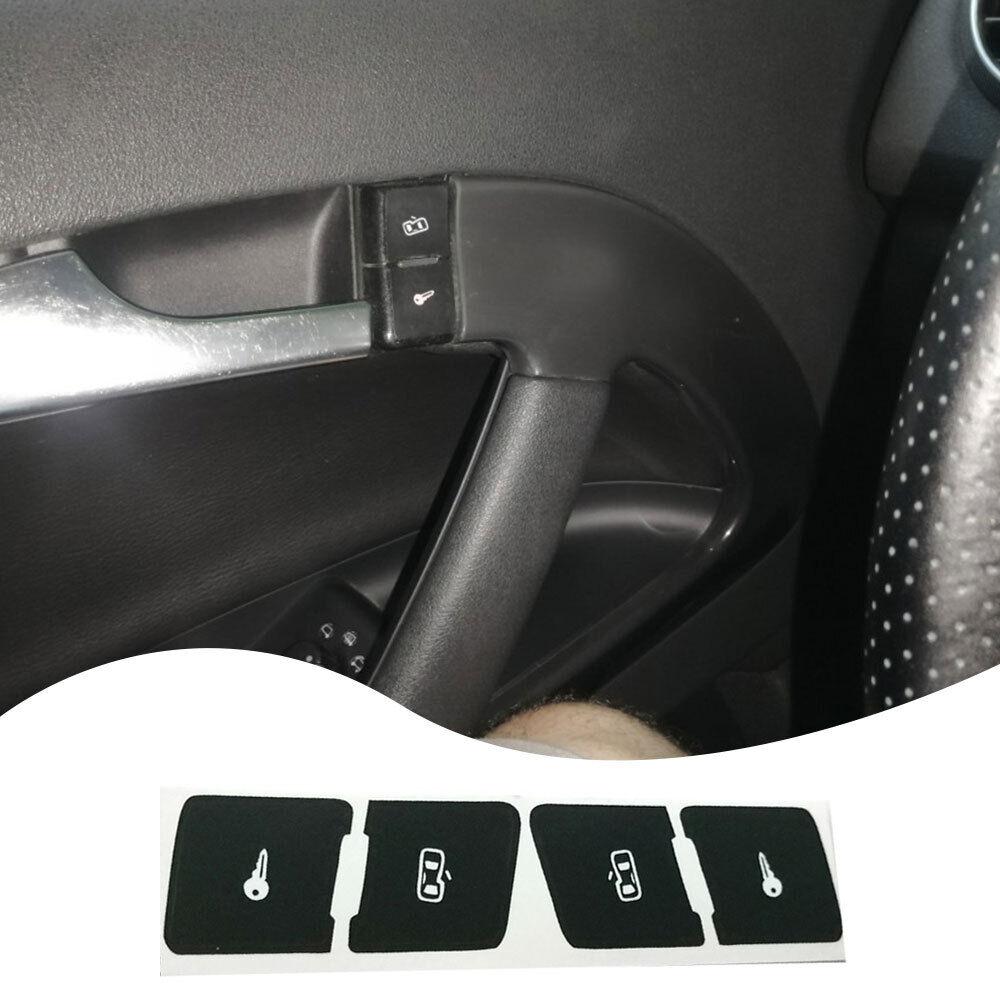 TEMU Kit de reparación de pegatinas para botón de de control de cerradura de puerta izquierda y derecha para Audi A3L, mate