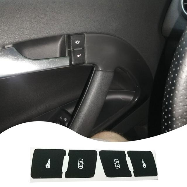 TEMU Kit de reparación de pegatinas para botón de de control de cerradura de puerta izquierda y derecha para Audi A3L, mate