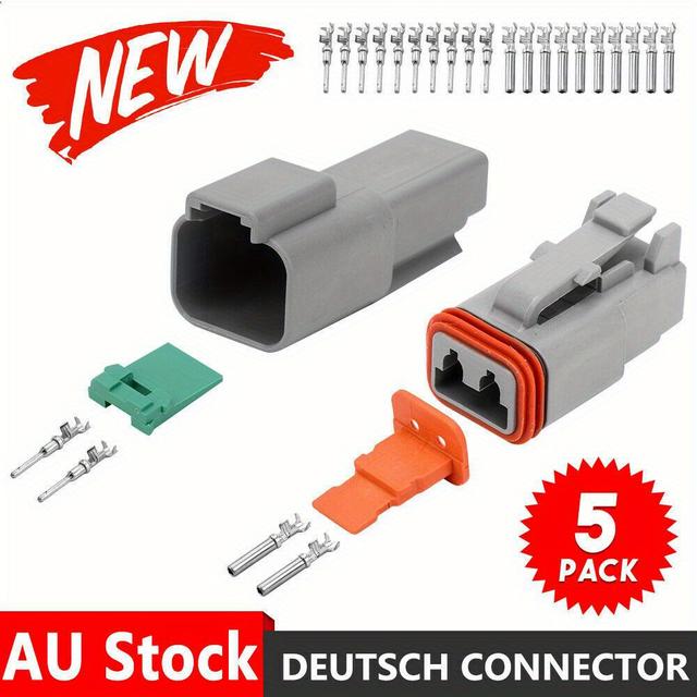TEMU 5x Dt2 Way Pin Male/ Female Kit Electrical Plug For Automotive