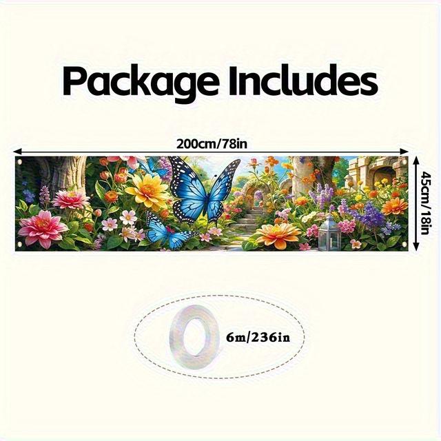 TEMU 2d Flat, 2d Banners, Vibrant Sign- And , Durable Polyester Outdoor Decoration, Suitable For Festivals, Parties, And Photography Backgrounds, Garden Decoration