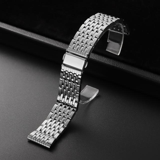 TEMU Correa de Reloj de Acero Inoxidable 18mm 20mm 22mm, Hebilla de Seguridad Plegable, Correa Deportiva Unisex - Pieza