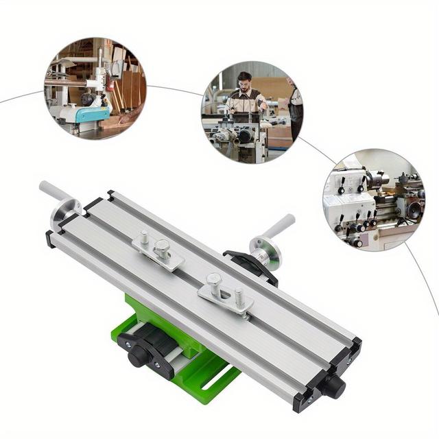 TEMU Heavy-duty Metal Work Table Slide Bench Drill Press Vise, X-y 2 Axis Milling Machine Fixture, No Required, | Adjustable Arm Vise | Corrosionresistant Surface