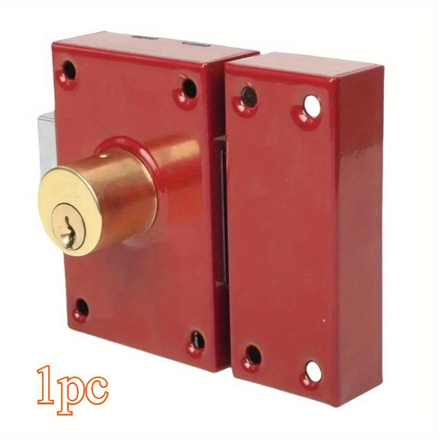 TEMU 1pc Interior Wooden Door Lock Exterior Red Door Lock Bedroom Door Lock Household Small And Practical Lock Beautiful And Silent Lock