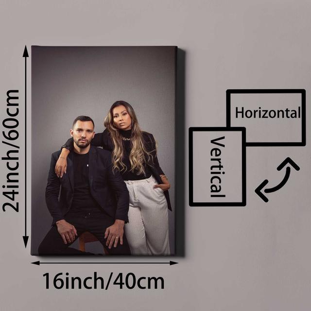 TEMU 1pc Personalized Custom Photo Canvas Print With Pine Wood Frame, Uv Printed Family Portrait Wall Art, Home Office Decor, Ideal For Dining Room, Bedroom, Living Room - Customized Hanging Picture