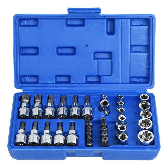 TEMU 34pcs Torx Bit Socket Spanner Set Torx Nuts Socket Spanner Set Inner Outer Torx Socket Spanner And Bit Set