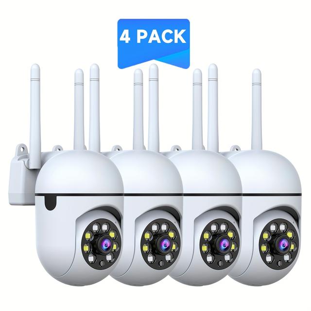 TEMU Buy 2 Get 2 Free =4pcs 355° Pan Wireless Camera, 3mp Hd, Dual-band 2.4/5g Wifi, Detection, Audio, Night , Cloud & Sd Storage Security Camera