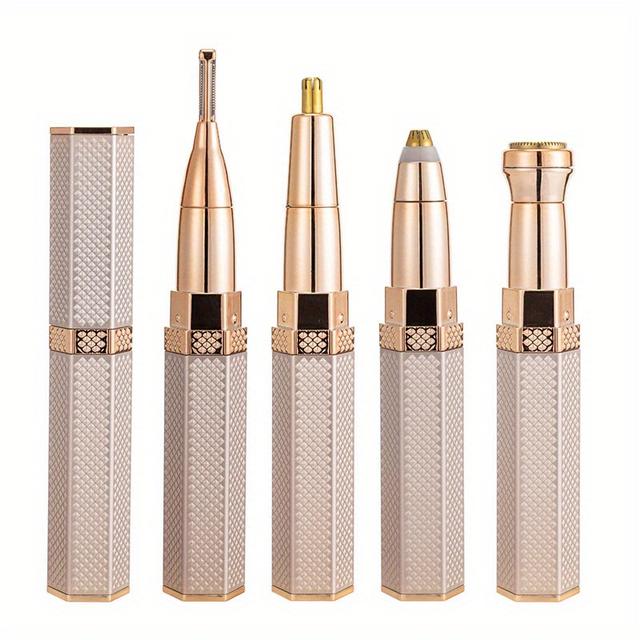 TEMU Rechargeable Women's Hair Trimmer With - Epilator & Shaver For Face, Eyebrows, Body, Sensitive Beige - Portable Bikini Line Trimmer, Lip & Underarm Hair Removal, Compact & Easy-